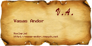 Vasas Andor névjegykártya