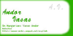 andor vasas business card